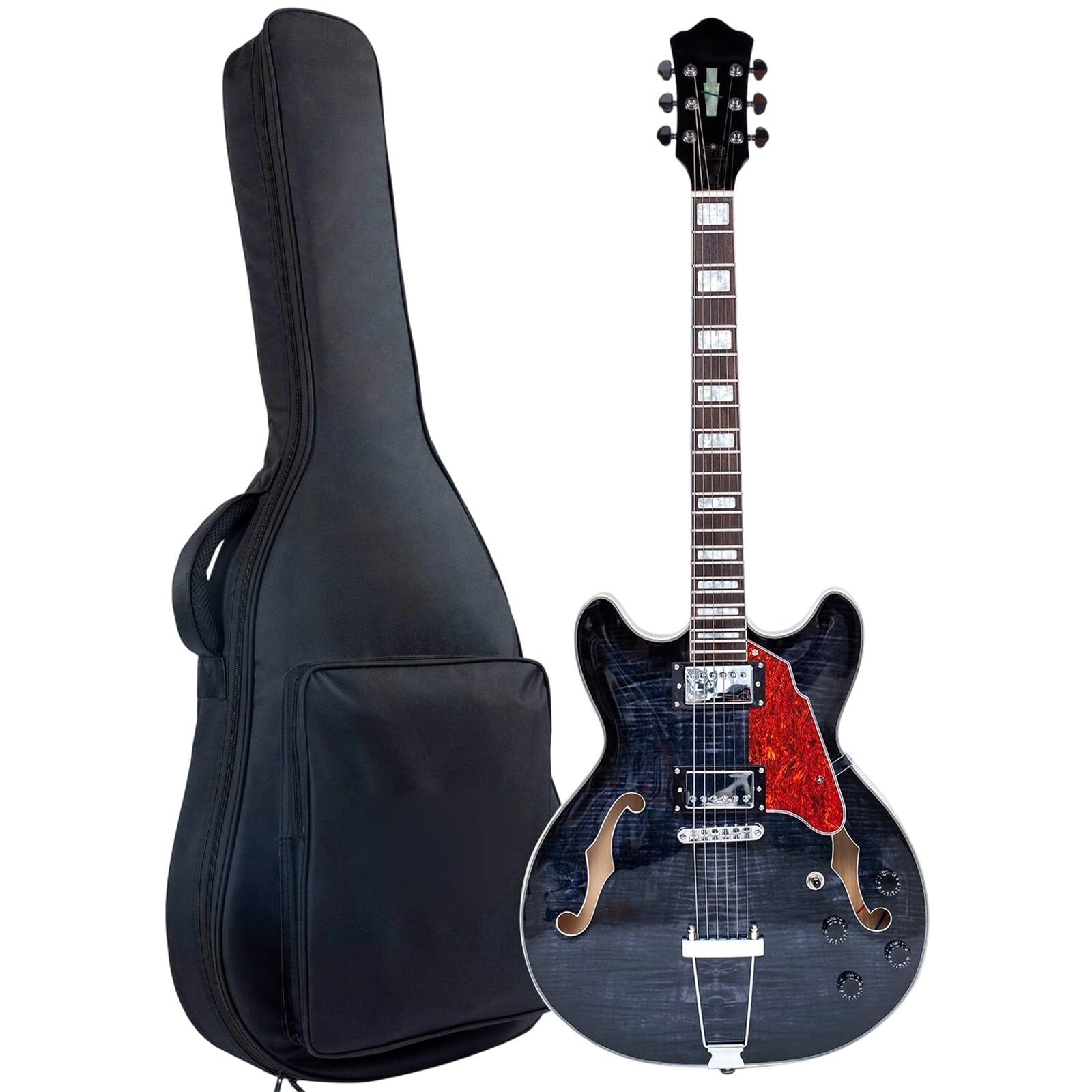 Gitara Elektryczna Instrumenty Muzyczne 6 Strunowa Gitara Elektryczna Semi Hollow Body Podstrunnica Z Palisandru Praworęczna Praktyka Gry(Type3)