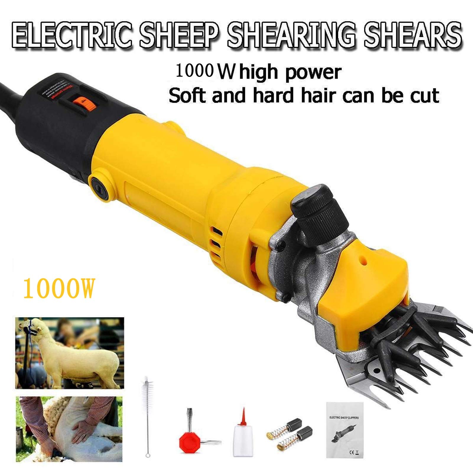 wz 1300W Esquiladora Ovejas, Trasquiladora Para Cabras Caballos Esquiladora Eléctrica Profesional Maquina De Esquilar Para Ovejas, 6 Velocidade Ajustable Con Estuche De Transporte