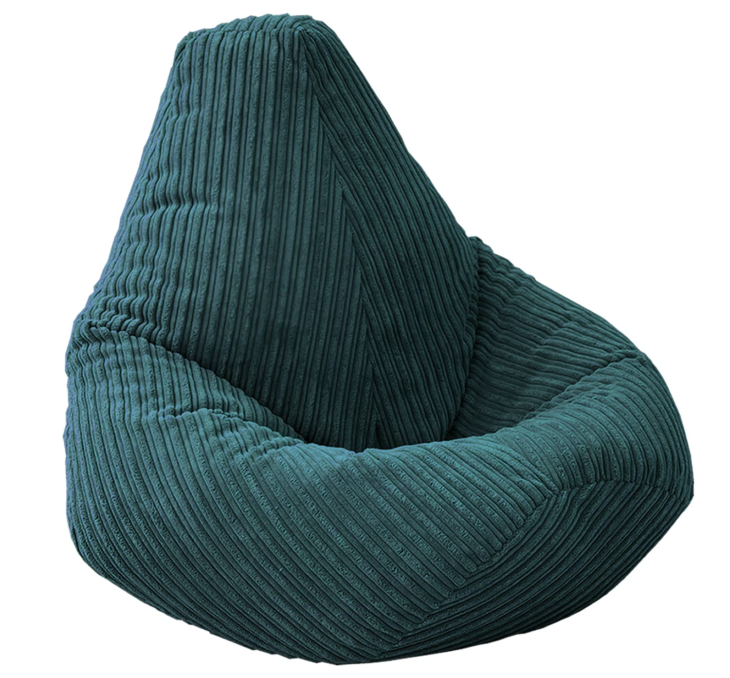 Beautiful Beanbags - Jumbo Cord High Back Bean Bag Chair - Teal