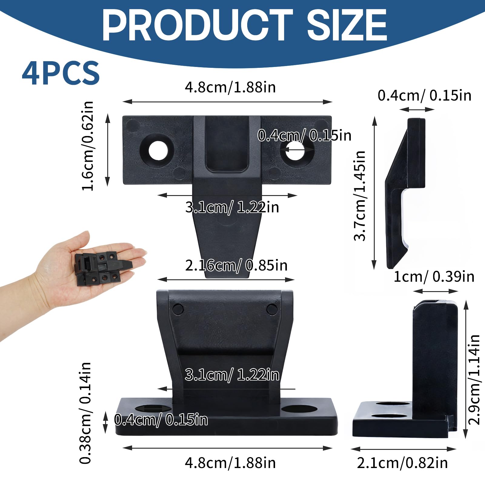 4 Paar Schrank-Clips Keku - Unsichtbare Steckbefestigungen Für Möbel & Küche