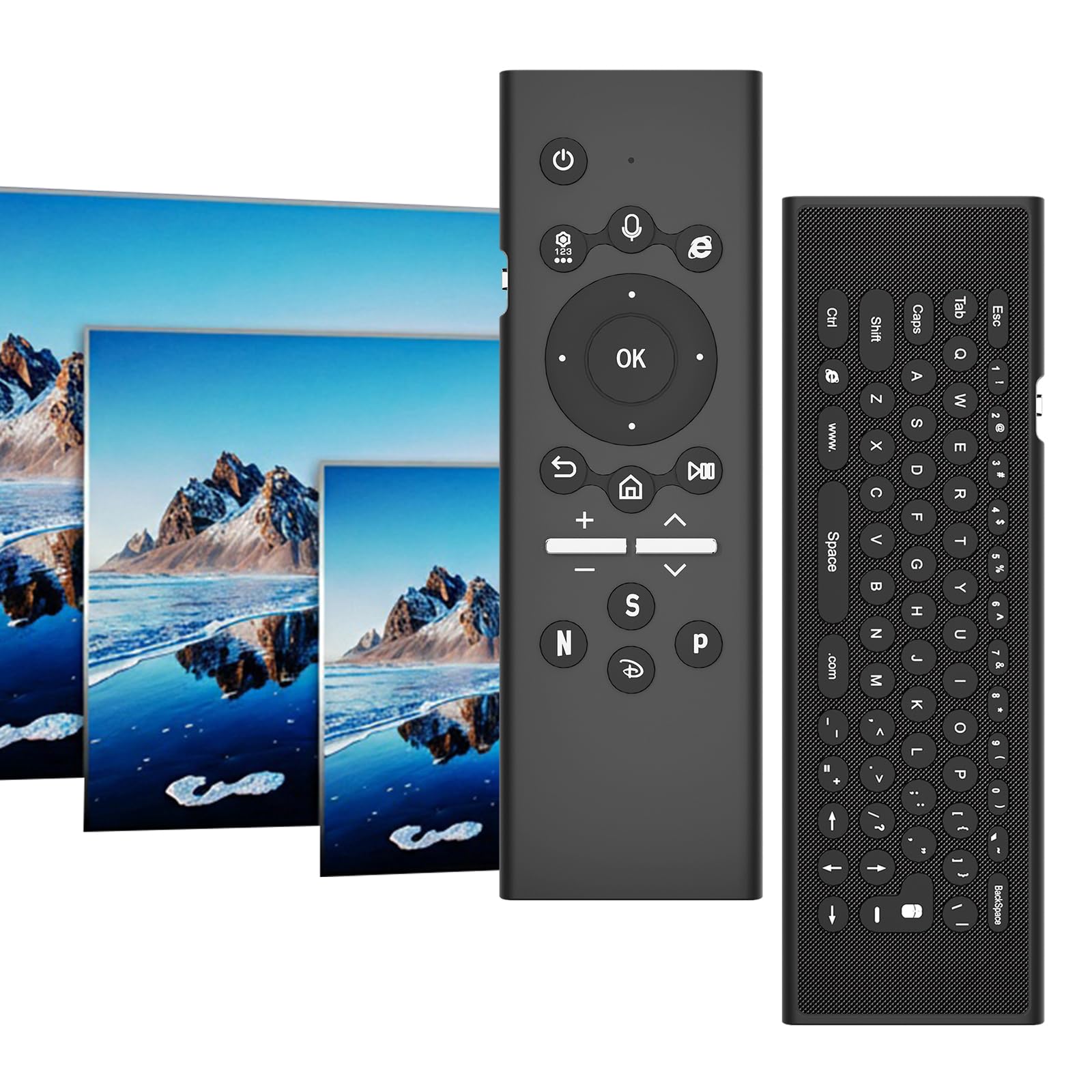 Set de 5 mandos universales para Smart TV de Smsung con Teclado retroiluminado, ratón inalámbrico de Aire, Control Remoto Inteligente por Voz, compatibles con televisores de 2019 a 2024