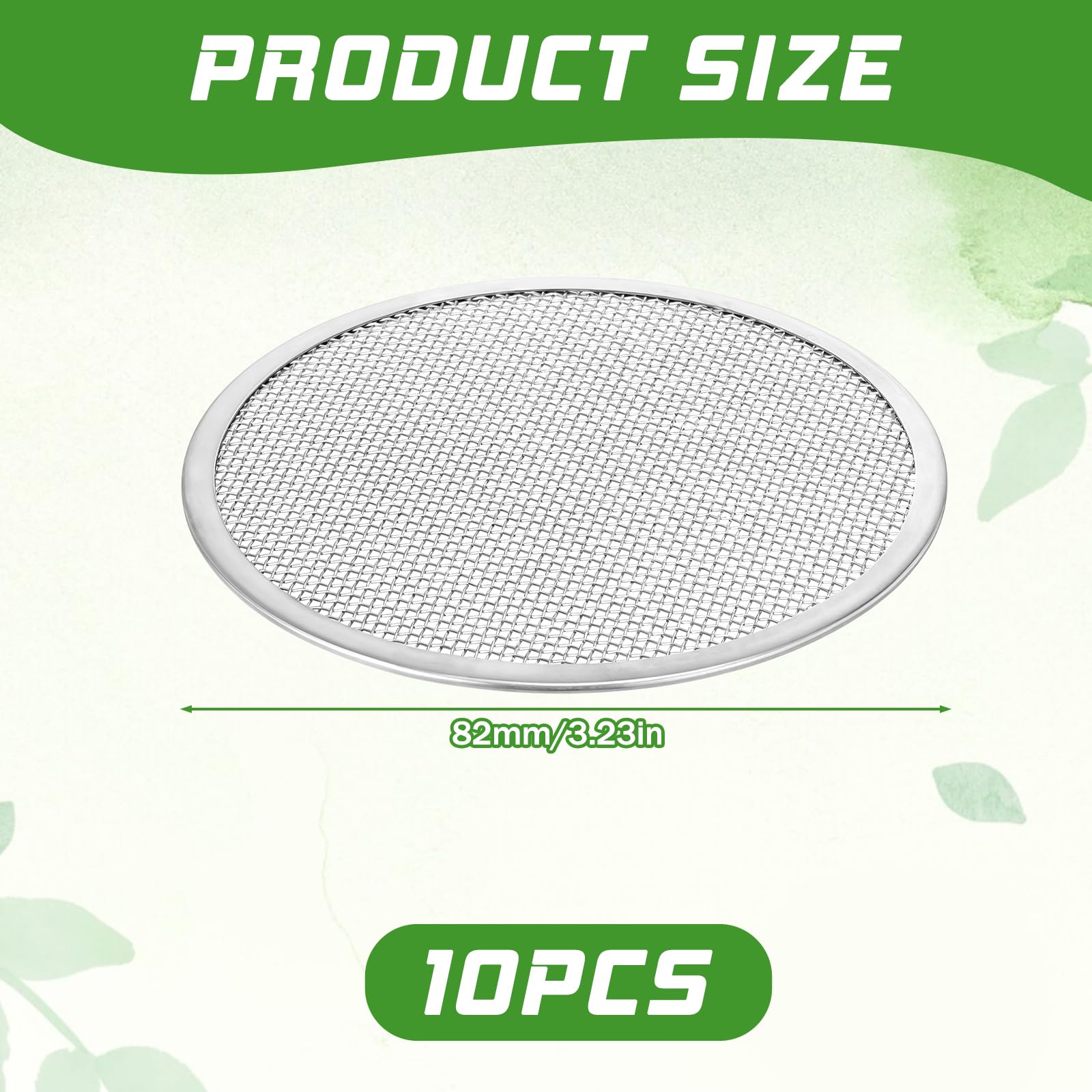 10 Pack Sprouting Lids, 304 Stainless Steel Screen Filter Strainer Lid for 82mm/3.2in Wide Mouth Mason Regular Mouth Jar Mesh Bean Sprout Sieve Lids for Bean, Alfalfa, Broccoli, Lentil