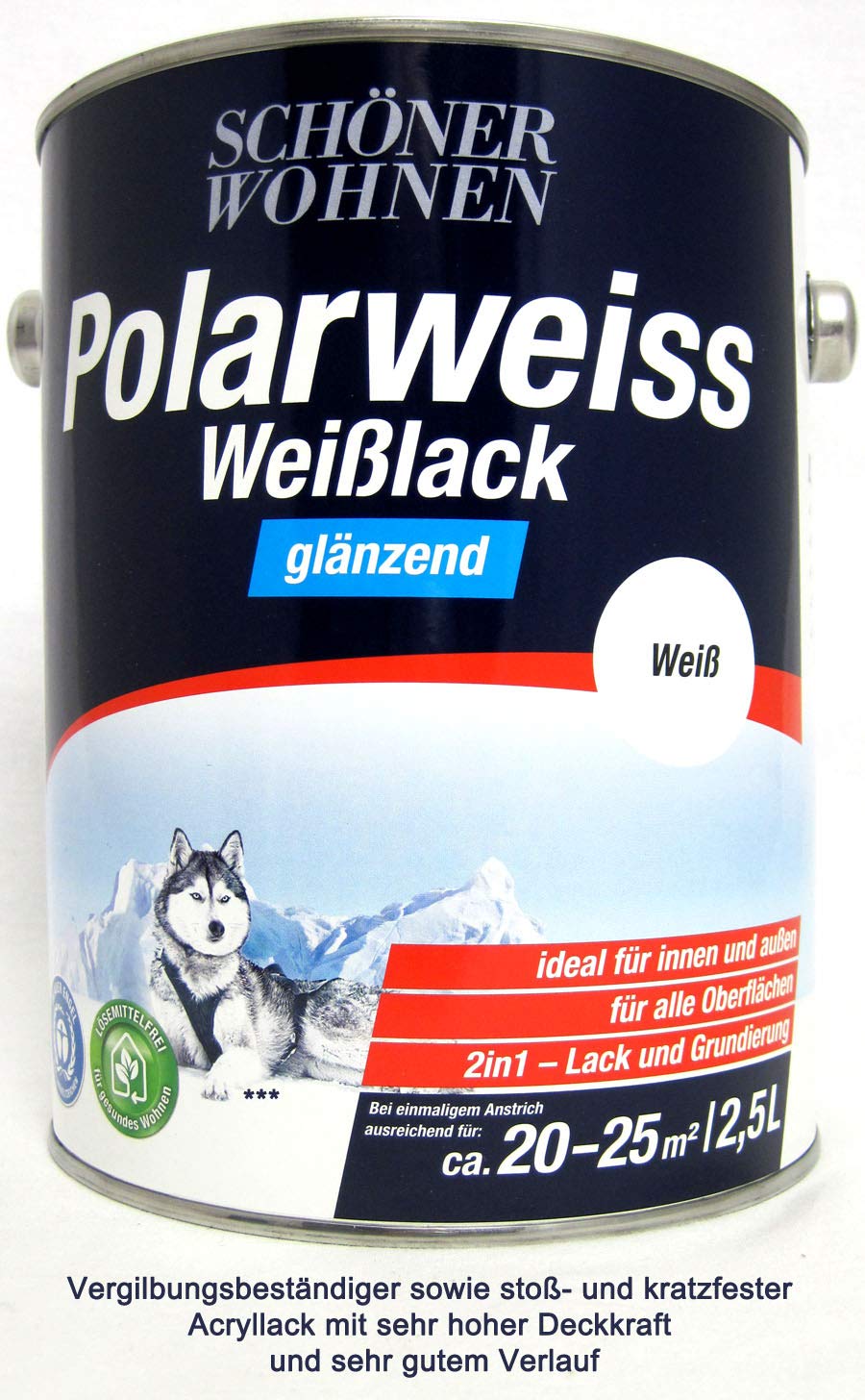 SCHÖNER WOHNEN FARBE »DurAcryl Professional Weißlack«, glänzend Inhalt: 2,5 l