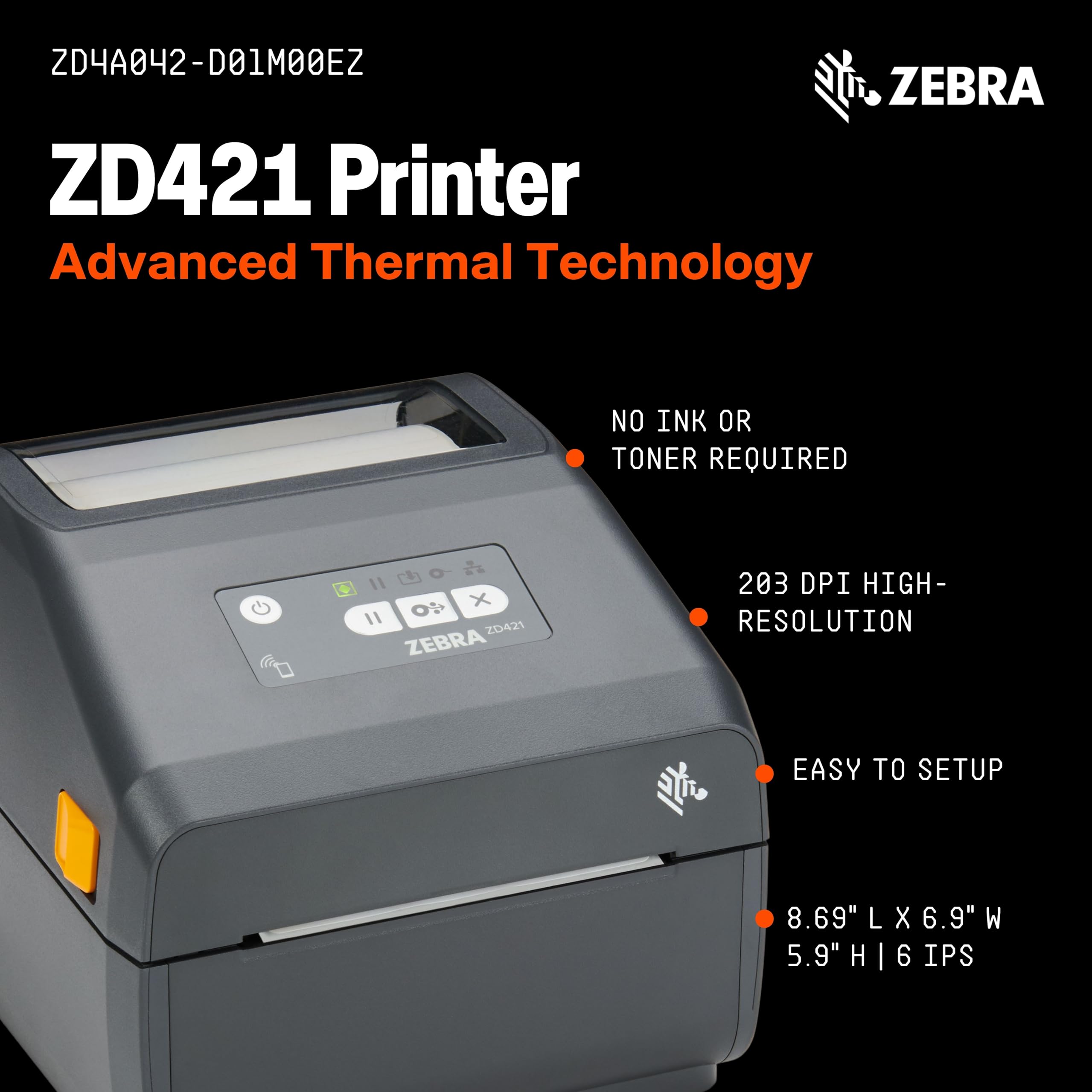 Zebra Technologies Zebra ZD421 8UM760 Direct Thermal Label Printer Zebra Technologies Zebra ZD421 8UM760 Direct Thermal Label Printer