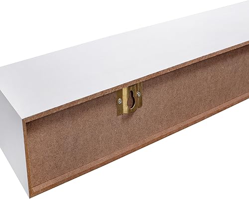 Miniatura 5 de Juego de 3 estantes flotantes de pared de madera de fibropanel de densidad media para sala de estar, dormitorio, baño, oficina, estantes decorativos