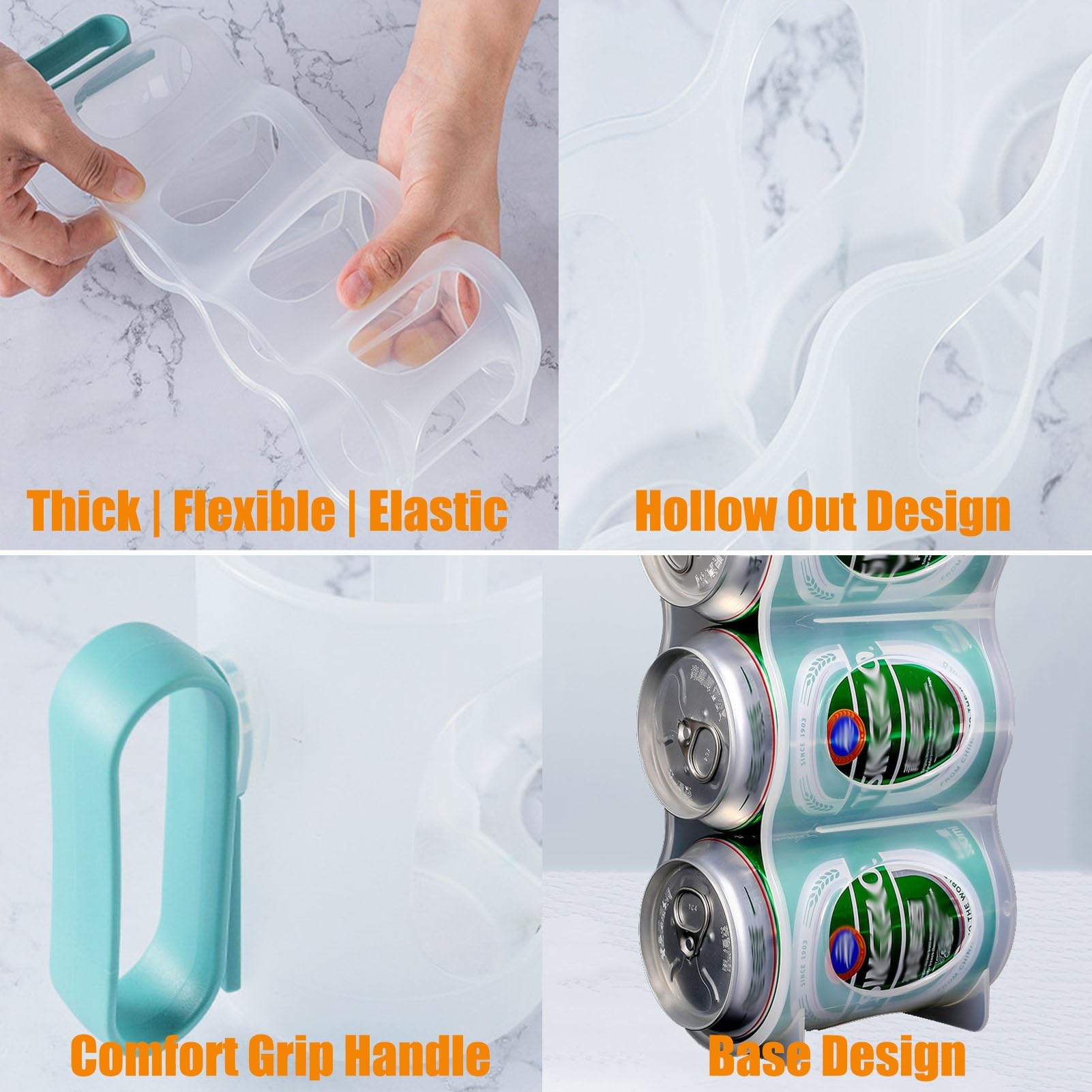 Organizador Latas Nevera Paquete De 4 Organizadores De Latas De Refresco para Refrigerador, Estante Organizador De Plástico para Despensa, Dispensador Apilable De Latas De Comida Enlatada