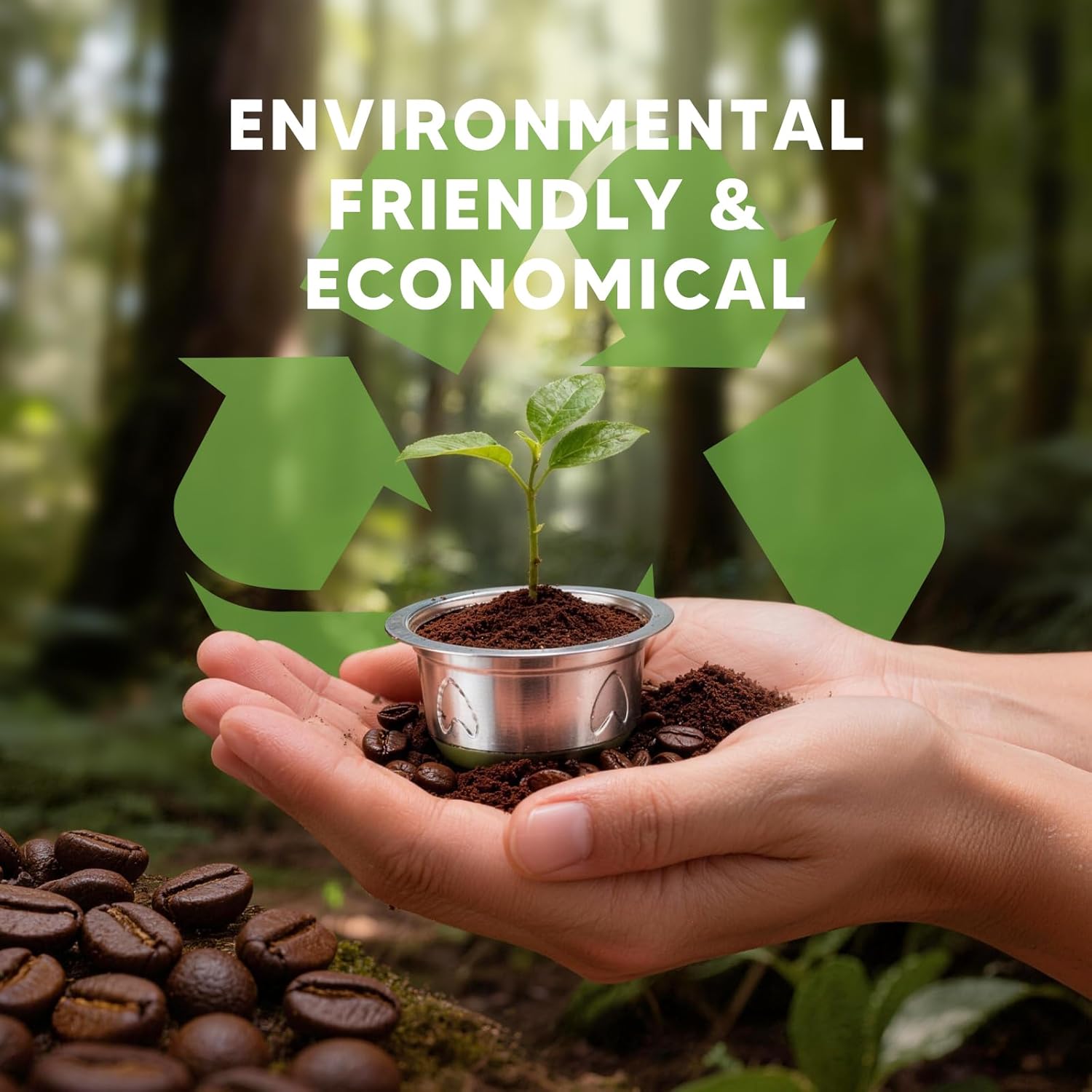 2pcs Reusable Pods for Nespresso Vertuo Machine, Stainless Steel 7.7oz Refillable Coffee Capsule Set with 2 Silicone Lid,1 Spoon,1 Brush,Coffee Accessories for Nespresso Vertuo Machine (2 Lids+2 Pods)