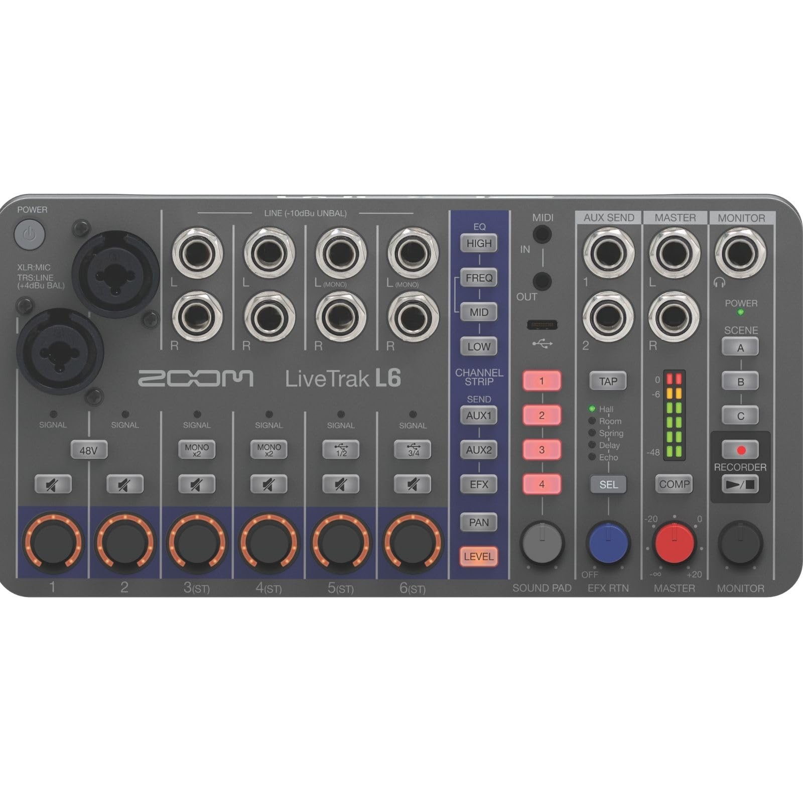 Amazon | ZOOM ズーム L-6 デジタルミキサー 32bitフロート録音 10ch