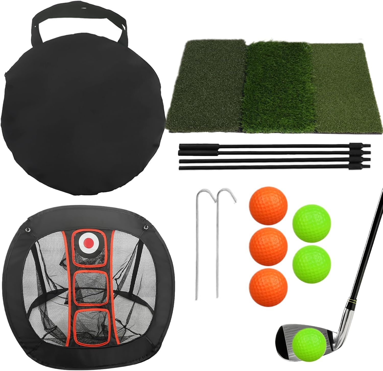 Golf Net - Nylon Easy Setup Professional Training Aid | Golf Chipping Practice for Precision - for Hitting Swing Practice Indoor Outdoor Backyard Men Women Golfers Kids Beginners