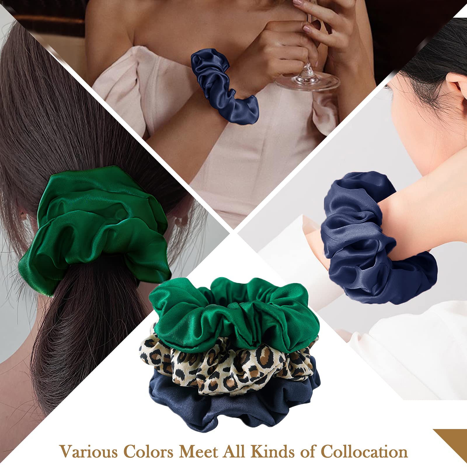 Amazon.com : Silk Scrunchies For Hair, 3 Pack, 100% Mulberry 