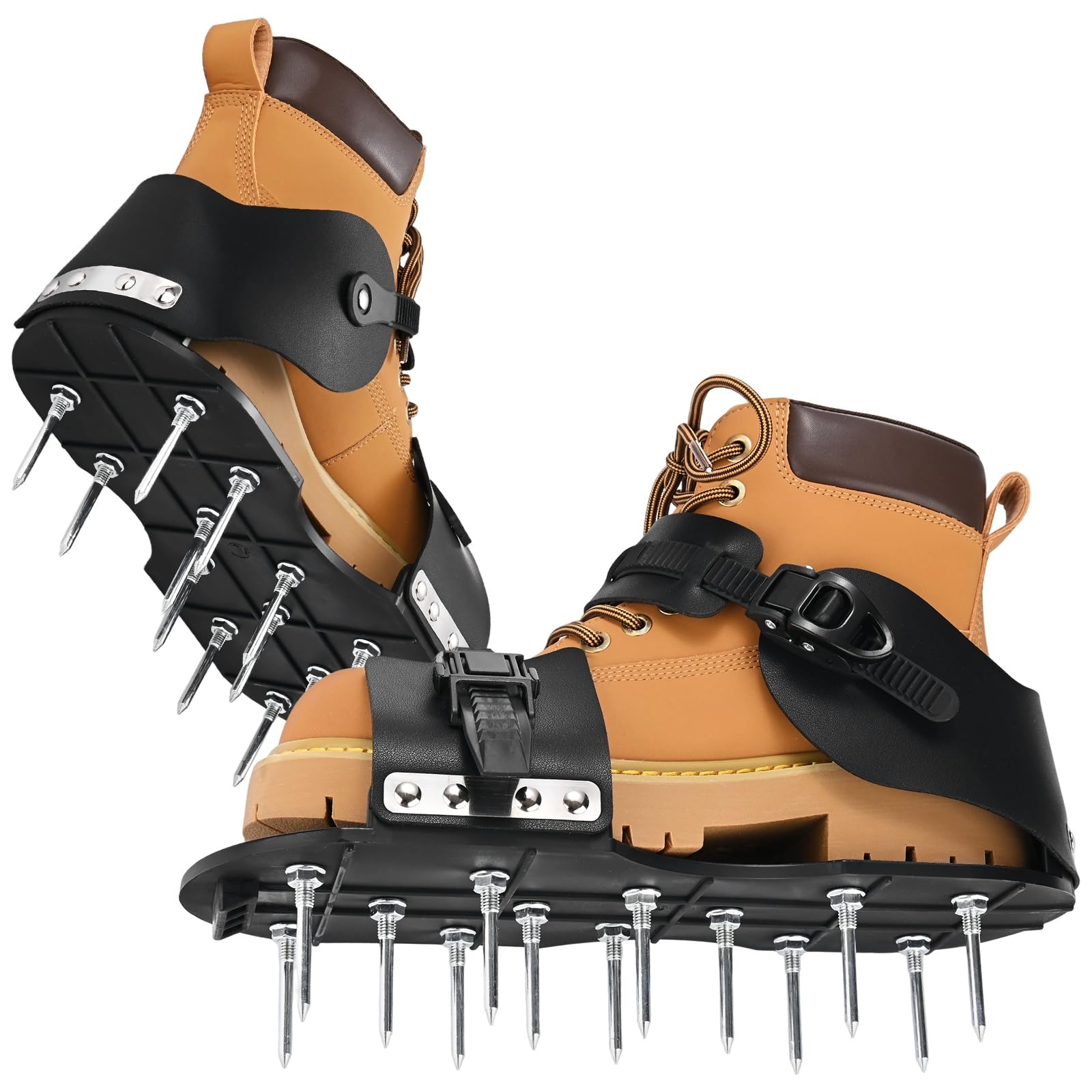M METERXITY 1-Set Lawn Aerator Shoes with 26 Nails 5cm, Black