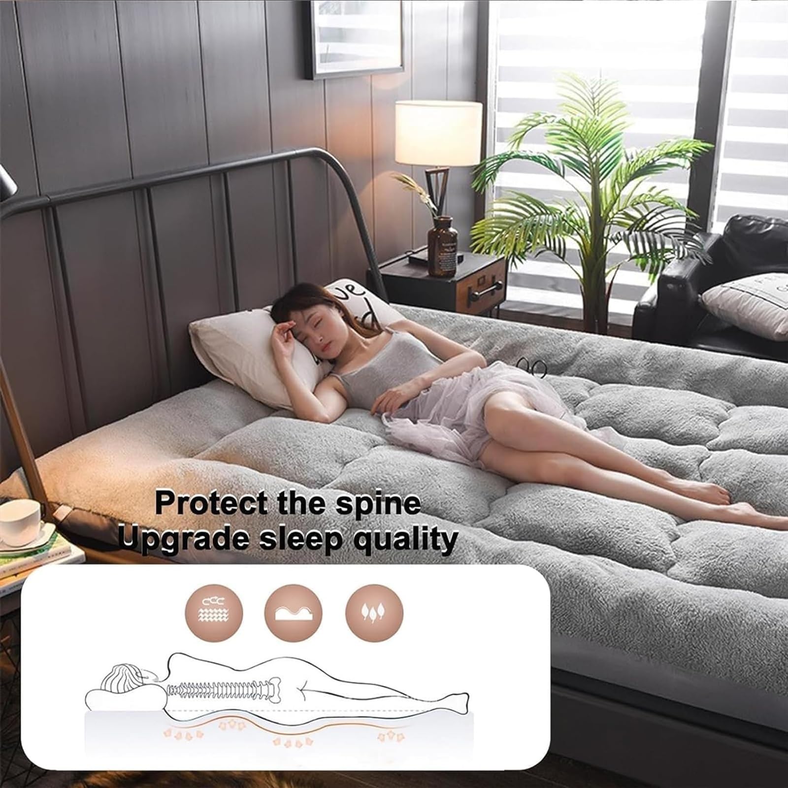 Generico Materasso Tappetino per Dormire Tatami Made in Japan Materasso da Pavimento Materasso futon Spesso 4 Pollici Pile di Lana Tappetino Tatami Tappetino per Dormire Pieghevole per Meditazione Yo