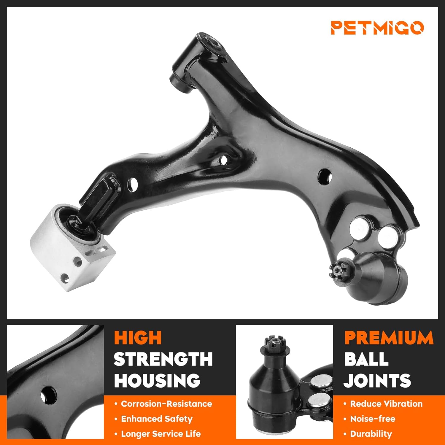 Front Lower Control Arms with Ball Joint Kit for Chevrolet Equinox 2005-2009, for Pontiac Torrent 2006-2009, for Saturn Vue 2002-2007, Suspension Kit K621129 K621136, 2Pcs