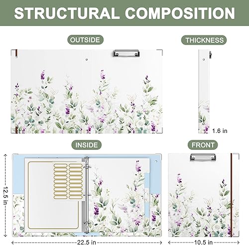 Miniatura 2 de Rouidr Carpeta de 3 anillos con portapapeles, organizador de carpetas de 1 pulgada, carpetas tamaño carta de 8.5 x 11 pulgadas con pestañas