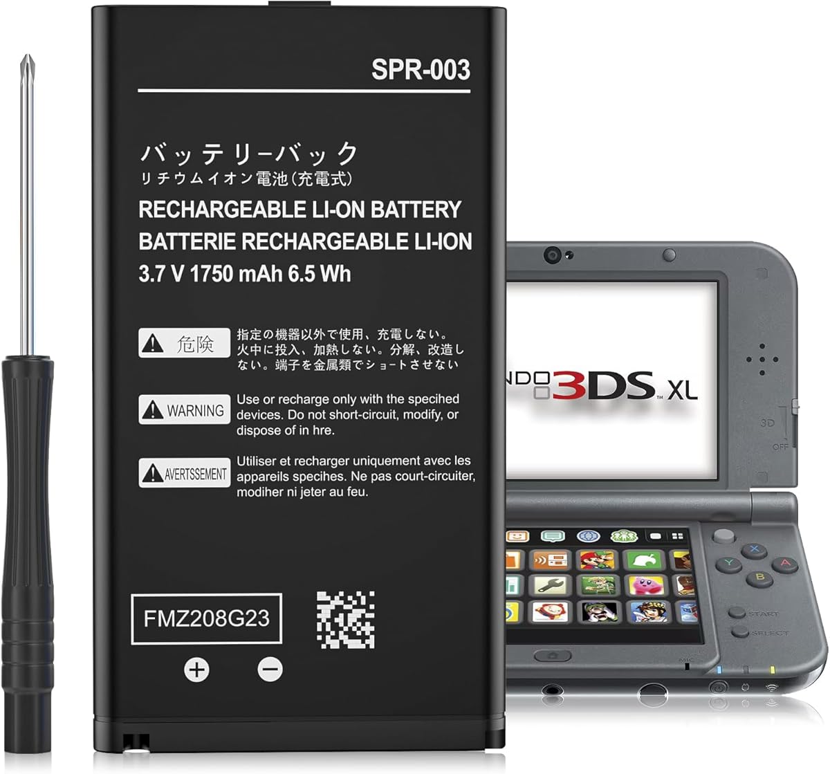 DGBOSEN 3DS XL Battery,3.7V 1750mAh High Capacity Replacement Battery for Nintendo 3DSXL/New 3DSXL/ 3DS LL/New 3DS LL Console,Includes Tool Kit