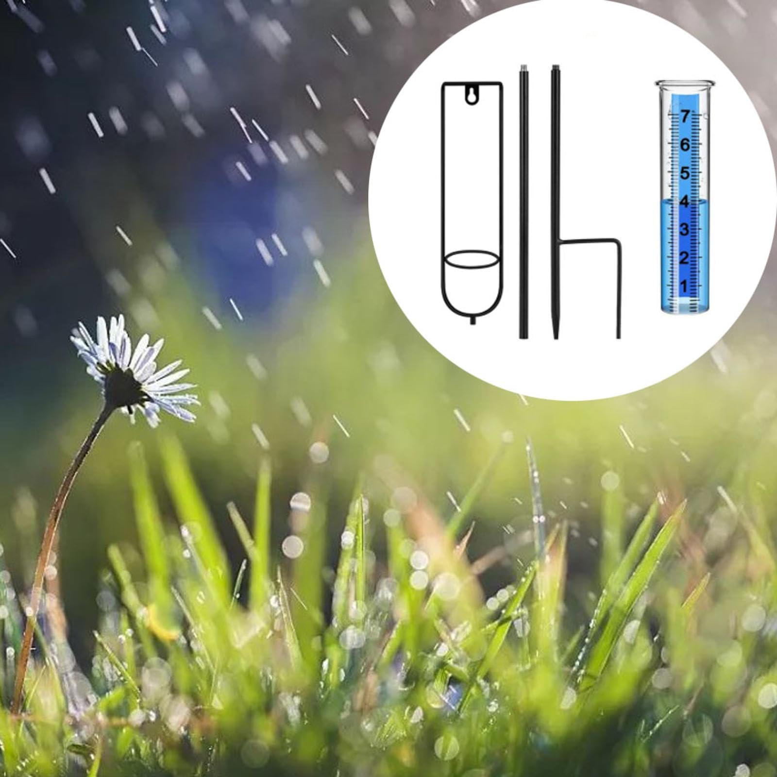 SagaSave 4 pluviometri per esterni, strumenti di misurazione della pioggia, strumento di misurazione delle precipitazioni, numeri chiari e altezza regolabile, monitor di precipitazione per giardino