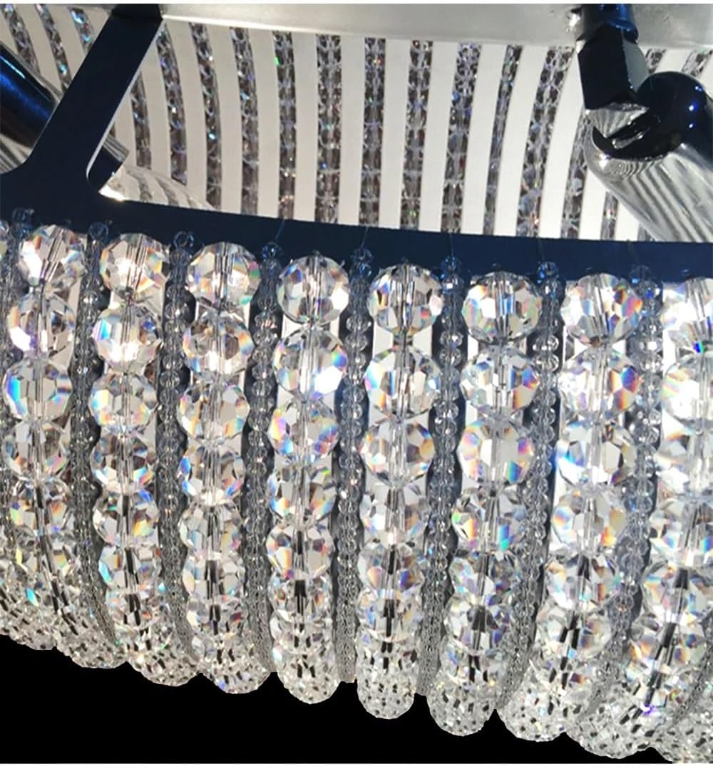 Ocean Wave Luxury Crystal Ceiling Chandeliers LED Lustres Chrome Hanging Lamps Home Decoration Lights for Dining Room,for Decoration