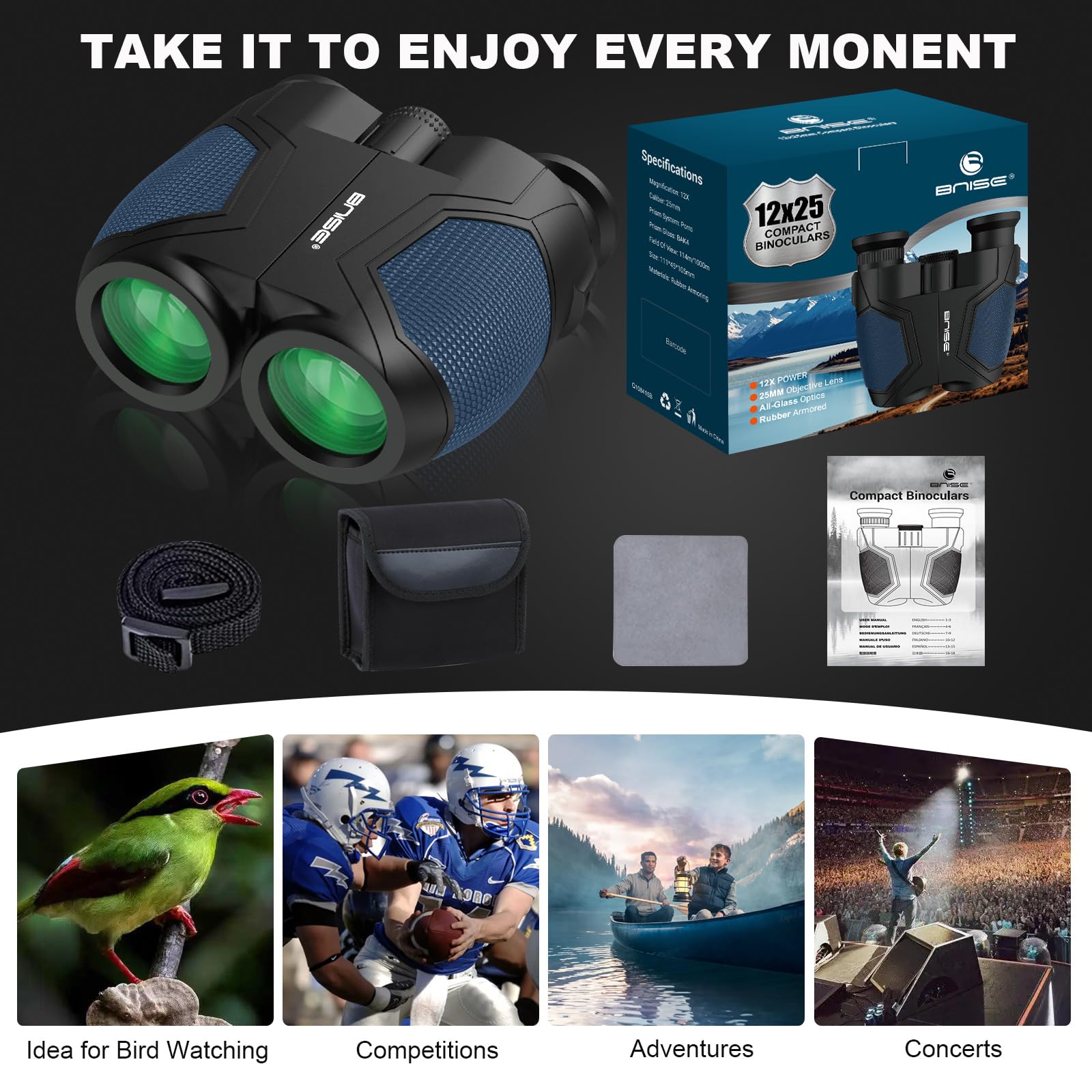 Binocolo 12x25 Compatto - Perfetto Per Birdwatching, Concerti E Sport - Foto 5