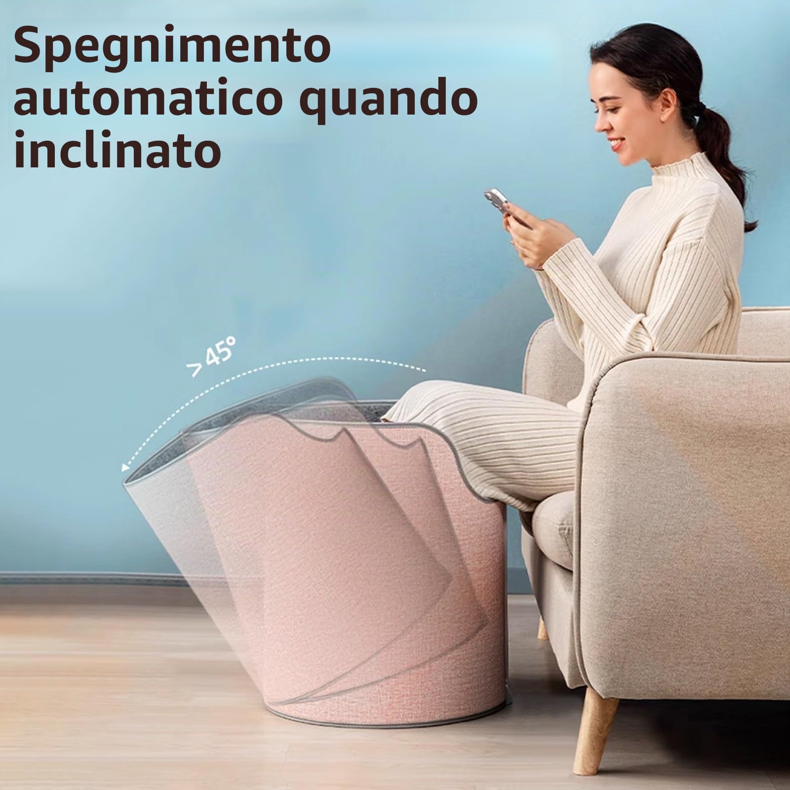 Scalda Piedi, Riscaldatore Rosa per Le Gambe Ufficio sotto la Scrivania, Temperatura Regolabile, per Casa, Ufficio, Camera