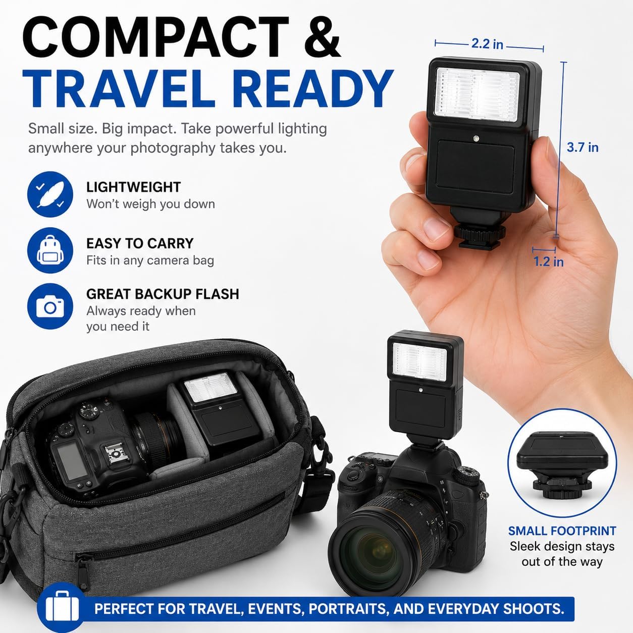 Tronixpro Digital Camera Flash with Shoe Bracket for Sony, Nikon, Canon, Pentax, Olympus & More Cameras & Camcorders