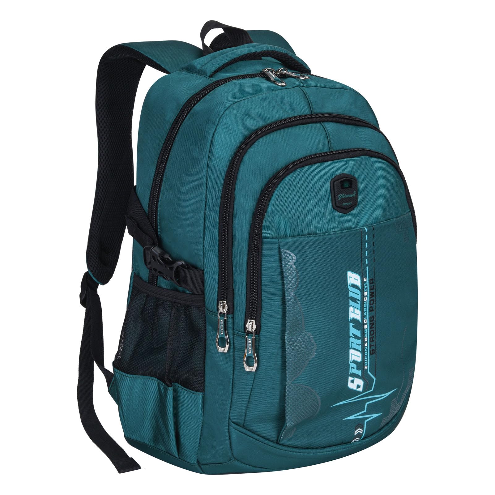 Mochilas escolares para estudiantes y niños, mochila para laptop, mochila escolar, mochila informal, mochila de viaje para adolescentes y niños, verde oscuro, 13 x 31 x 44.5 cm