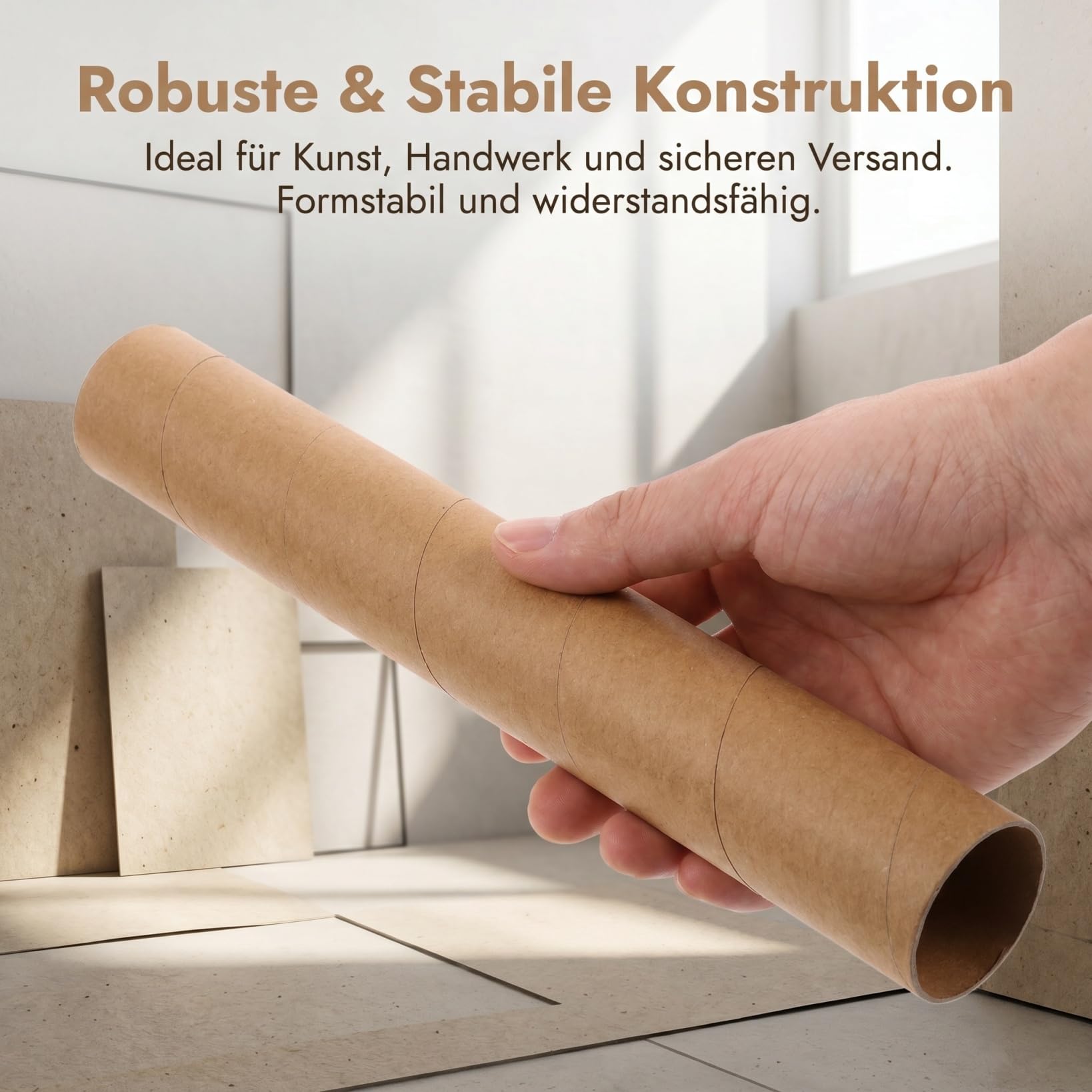 Lurrose 6 tubos de papel marrón para proyectos de bricolaje, rollos de papel para manualidades y actividades artísticas, tubos de cartón para álbumes de recortes y diseños creativos