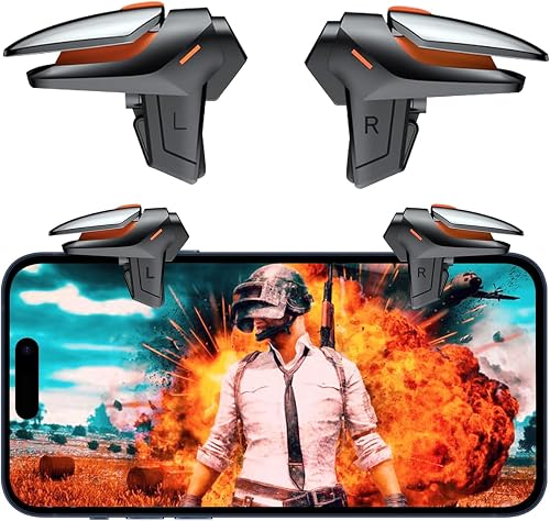 Sunmike Phone Triggers for PUBG Mobile, New Version Gaming Triggers for PUBG Mobile/Call of Duty/Knives Out/Rules of Survival, Sensitive Shoot & Aim Phone Trigger Compatible with iPhone & Android