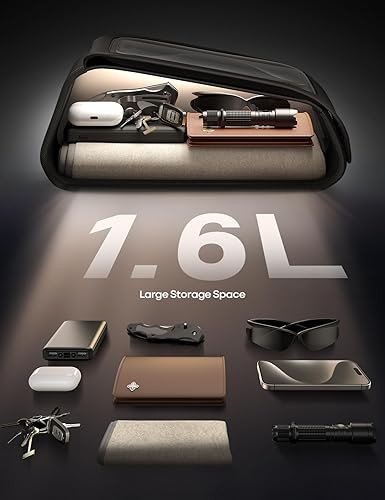 Miniatura 6 de Aomiker Bolsa impermeable para marco de bicicleta - Cremallera rápida 2025 Bolsa de teléfono para bicicleta con capacidad de 1.6 L, bolsa de tubo