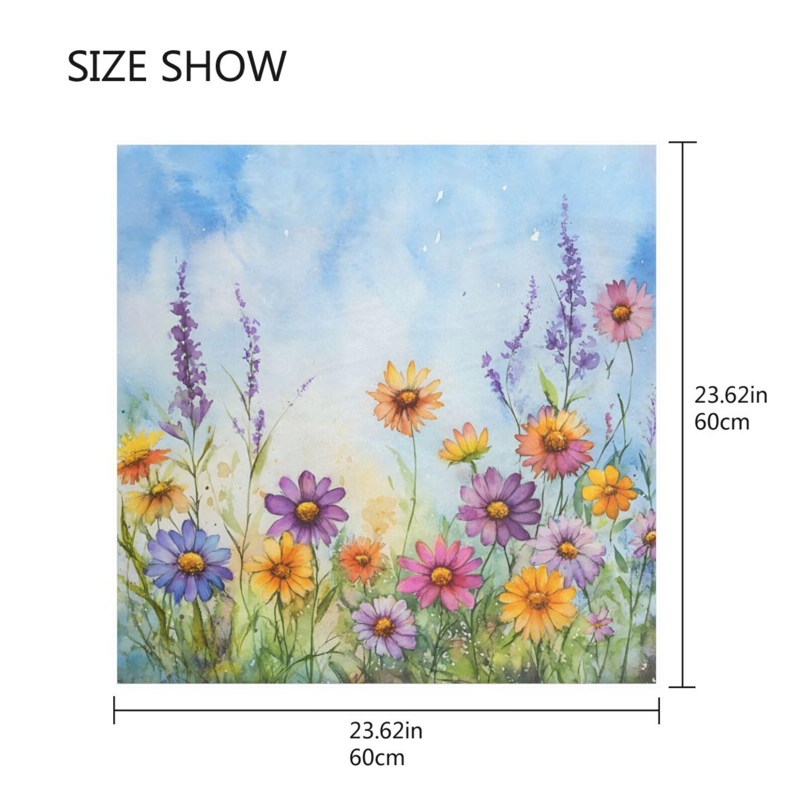 BOESI Watercolor Colorful Flower Pattern Women's Headband, 23.62