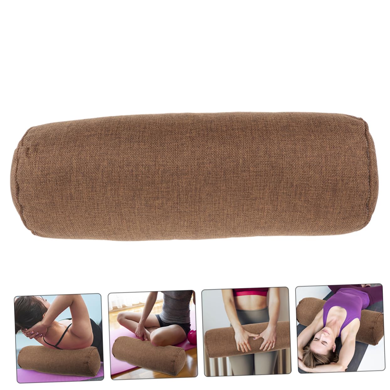 Cuscino per Yoga Cilindrico Multifunzionale in Cotone e Lino, Leggero e Adatto per Gambe, per Ufficio e Palestra, Supporto Ergonomico per Amanti dello Yoga