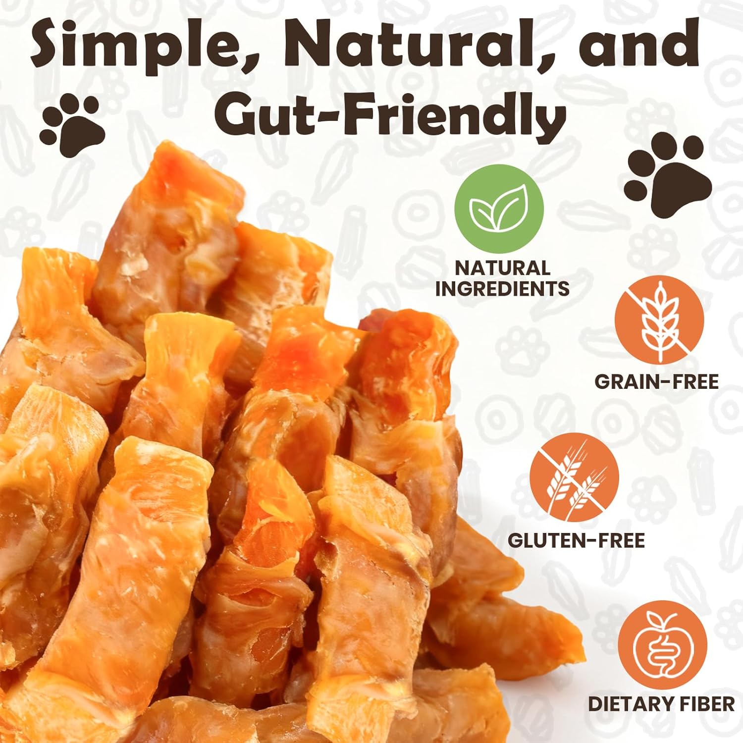 Chicken Wrapped Sweet Potato Dog Treats, Gluten & Grain Free Dog Chews for Puppy and Small Dogs, 1.35 Pound