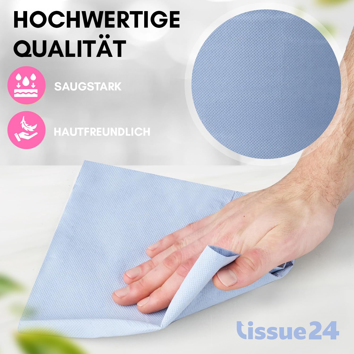 1 Palette Putztuchrollen, blau, 2-lagig, 500 Blatt, 22x35cm, 2 Rollen/VE, 63 VE/Palette, Papierrolle, perforierte Papiertücher, Putztuchrolle für Industrie, Werkstatt und Restaurant