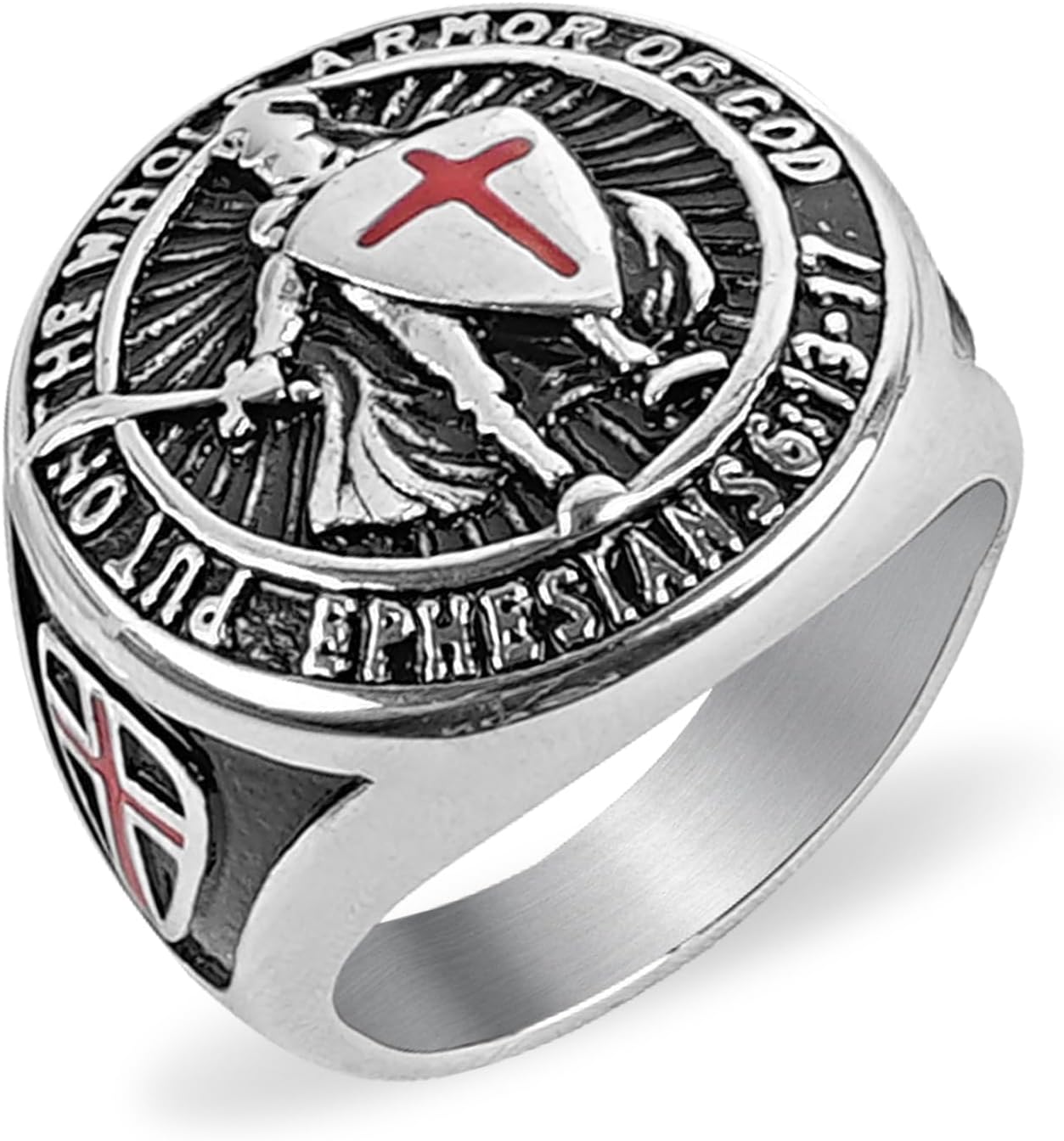 WOVTE Men's Viking Valknut Ring, Titanium Steel Norse Rings for Men Vintage Gothic Jewelry Gifts, Size 10