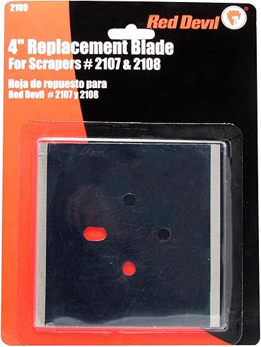 Red Devil 2109 - Cuchilla de repuesto de doble filo de 4 pulgadas para raspadores de piso resistentes Red Devil 2107 y 2108