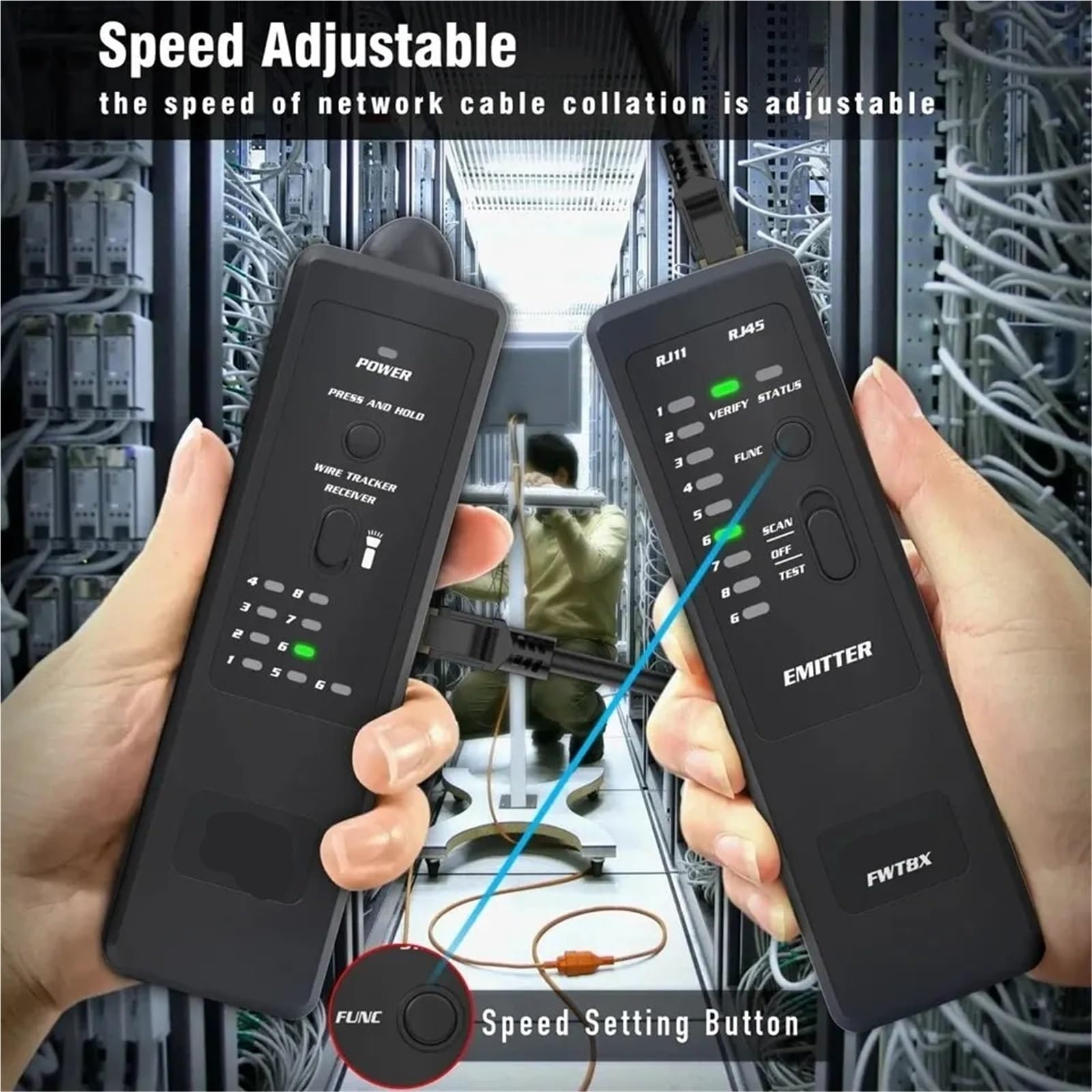 Traqueur de Câble, Détecteur de câbles réseau RJ11/45 LAN Ethernet, testeur téléphoniques, outil télécommunication, fonctionnement sous tension 60 V