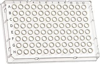 4titude 4ti-0960/C FrameStar Clear Polypropylene 96 Well Skirted PCR Plate with Clear Polycarbonate Frame, Cut Corner H1, Pack of 50