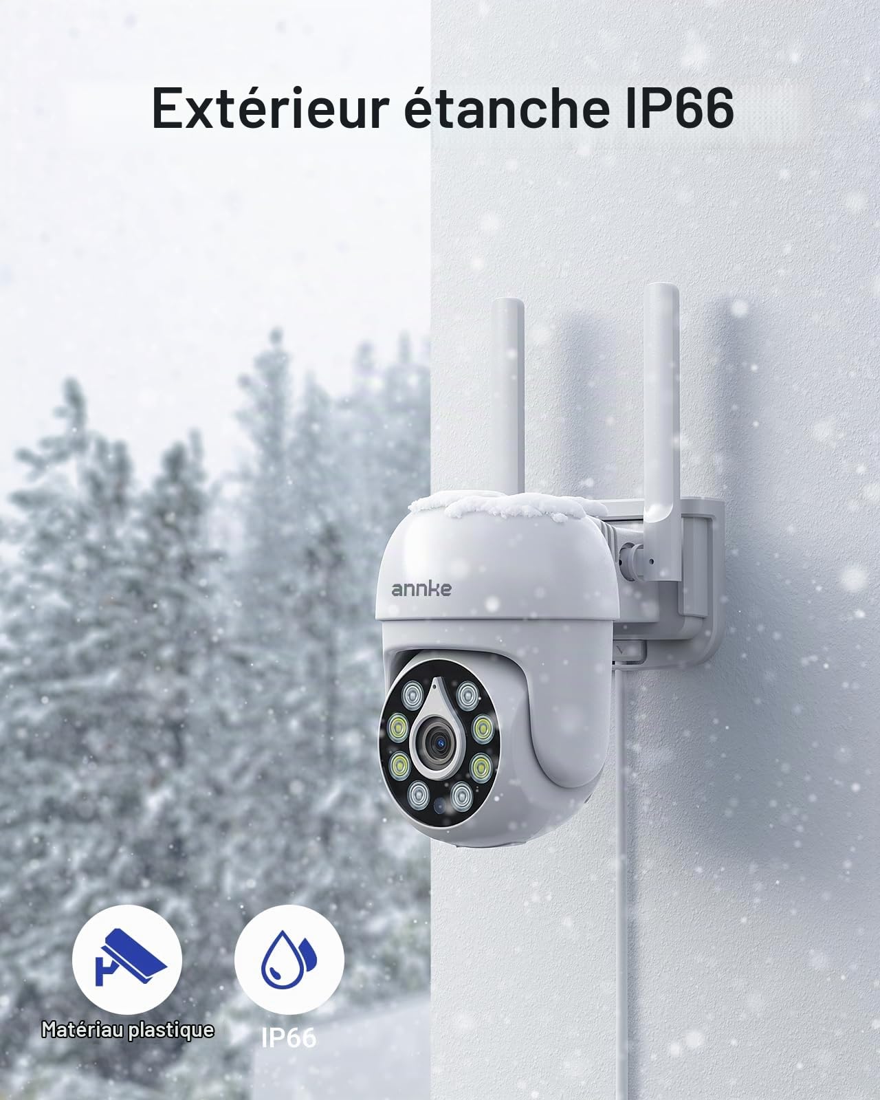 ANNKE Caméra de surveillance extérieure PT sans fil 5MP, caméra IPC WiFi, reconnaissance intelligente de la personne, convient pour NVR sans fil, audio bidirectionnel, étanche IP67, vision nocturne