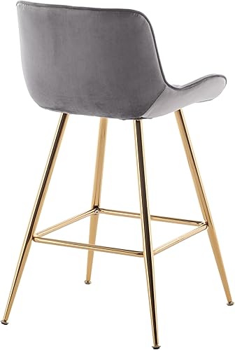 Miniatura 74 de Sidanli Blue - Juego de 2 taburetes de bar de terciopelo de 24 pulgadas con reposapiés, sillas de bar modernas para el hogar, isla de cocina,