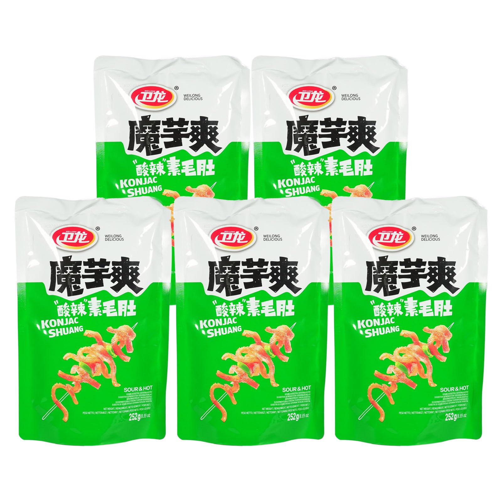 5er Pack (5x252g) Wei-Long Konjac Shuang scharf & sauer