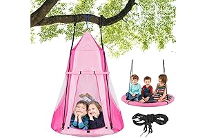 2-in-1 Kids Detachable Hanging Chair Swing Tent Set