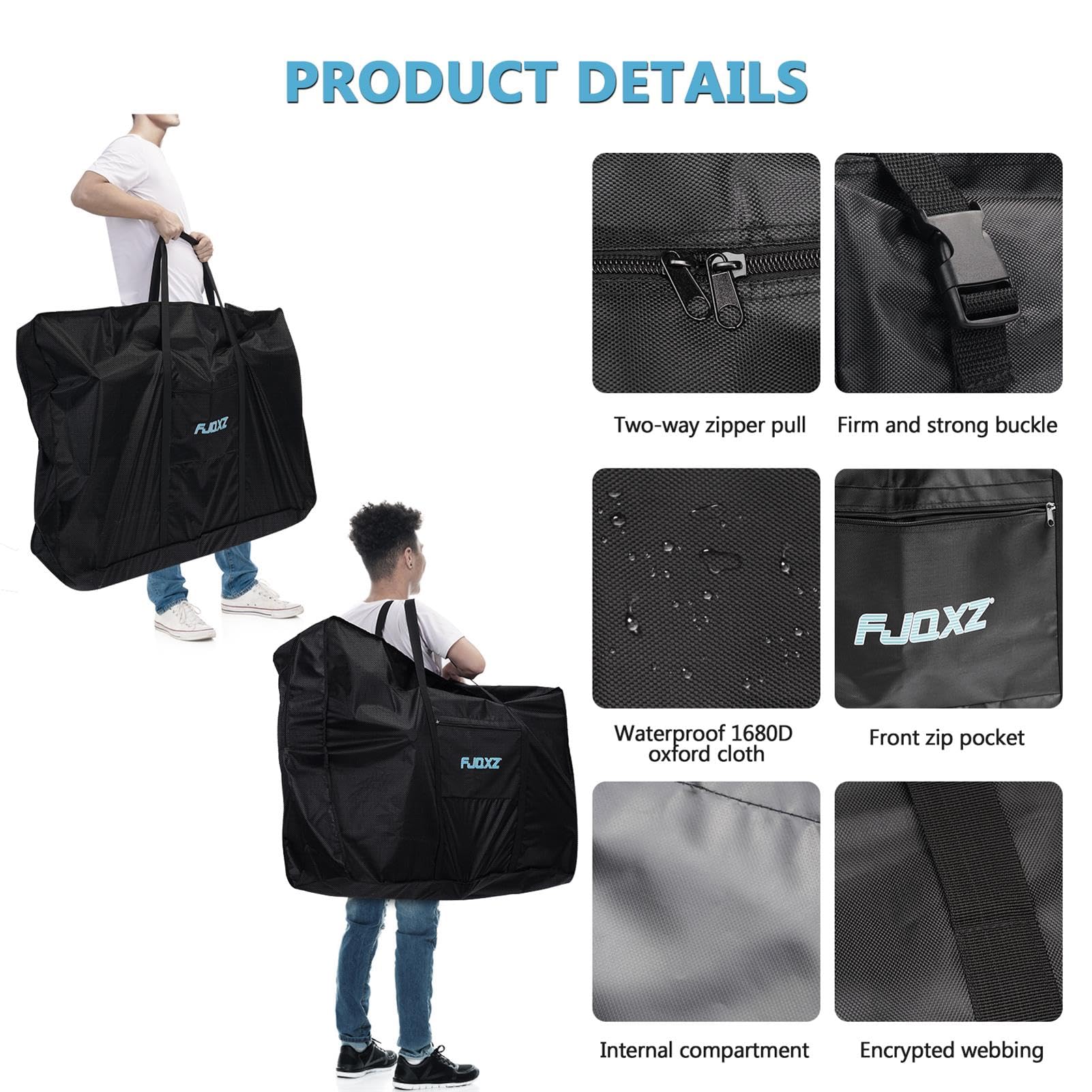 Bicycle Travel Bag - tamthy Folding Bike Bag 26 inch 1680D Waterproof Bike Packing Bags Bicycle Travel Case Carrier Bag for Train Air Trave