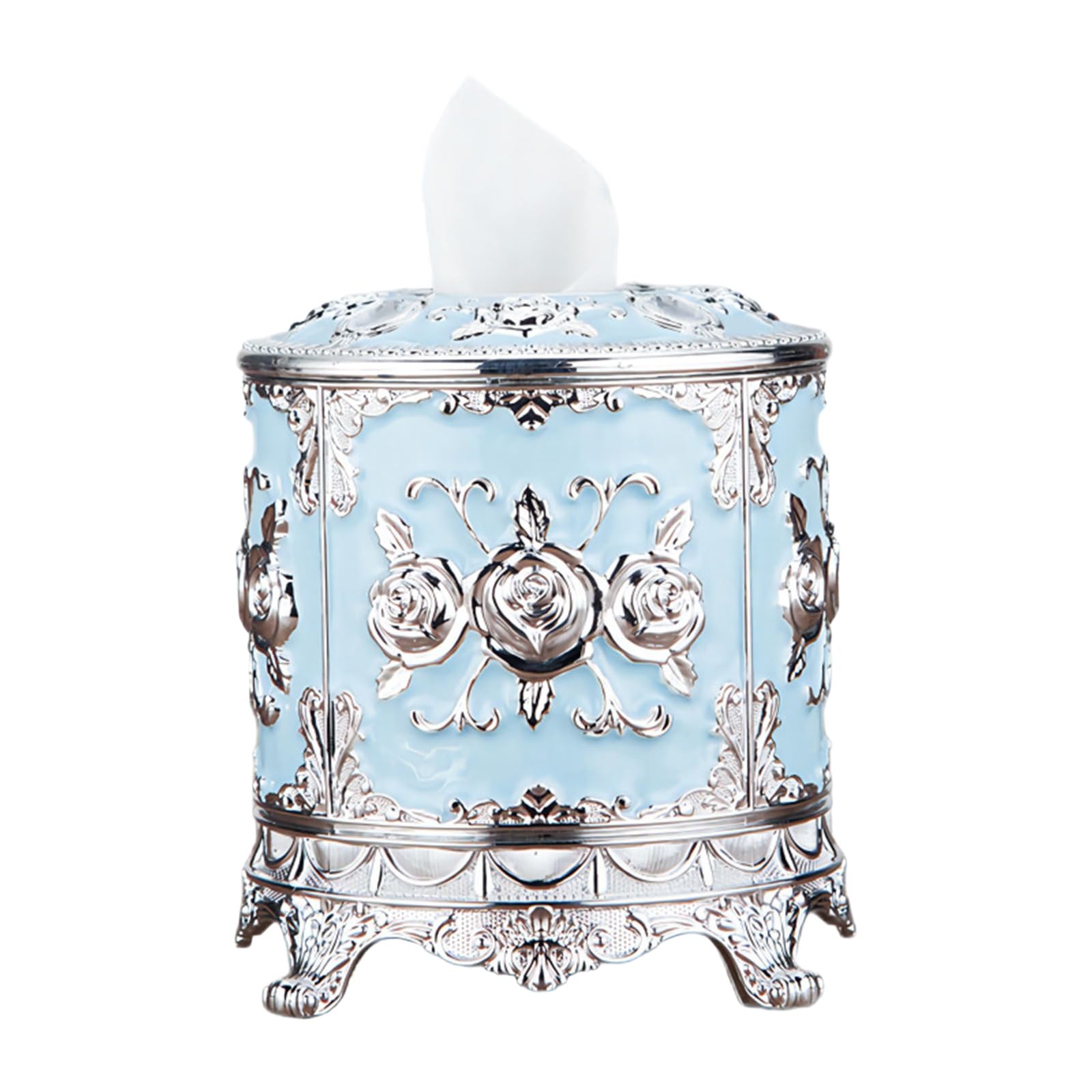 Zxfdsfdbnm Decorative Enameled Round Tissue Paper Holder Sturdy PP Construction for Daily Use Elegant Dining Table Planner