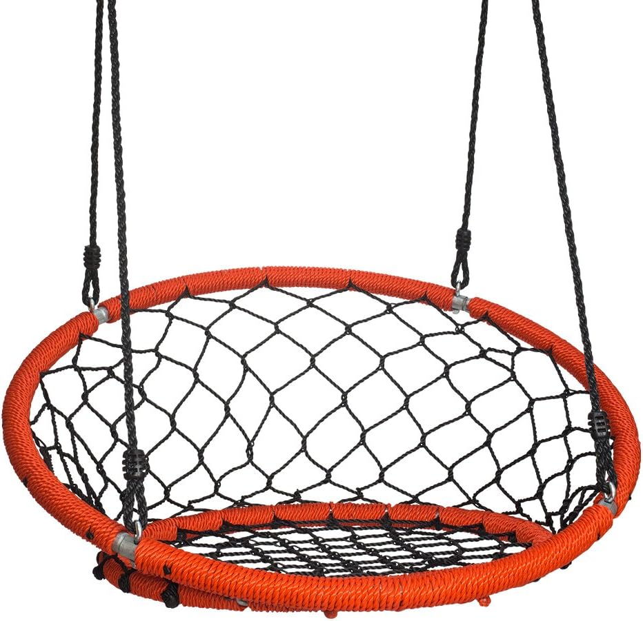 Web Chair Swing, Black/Red - Tree Swing, Outdoor Play Equipment, Quick and Easy Assembly and Installation