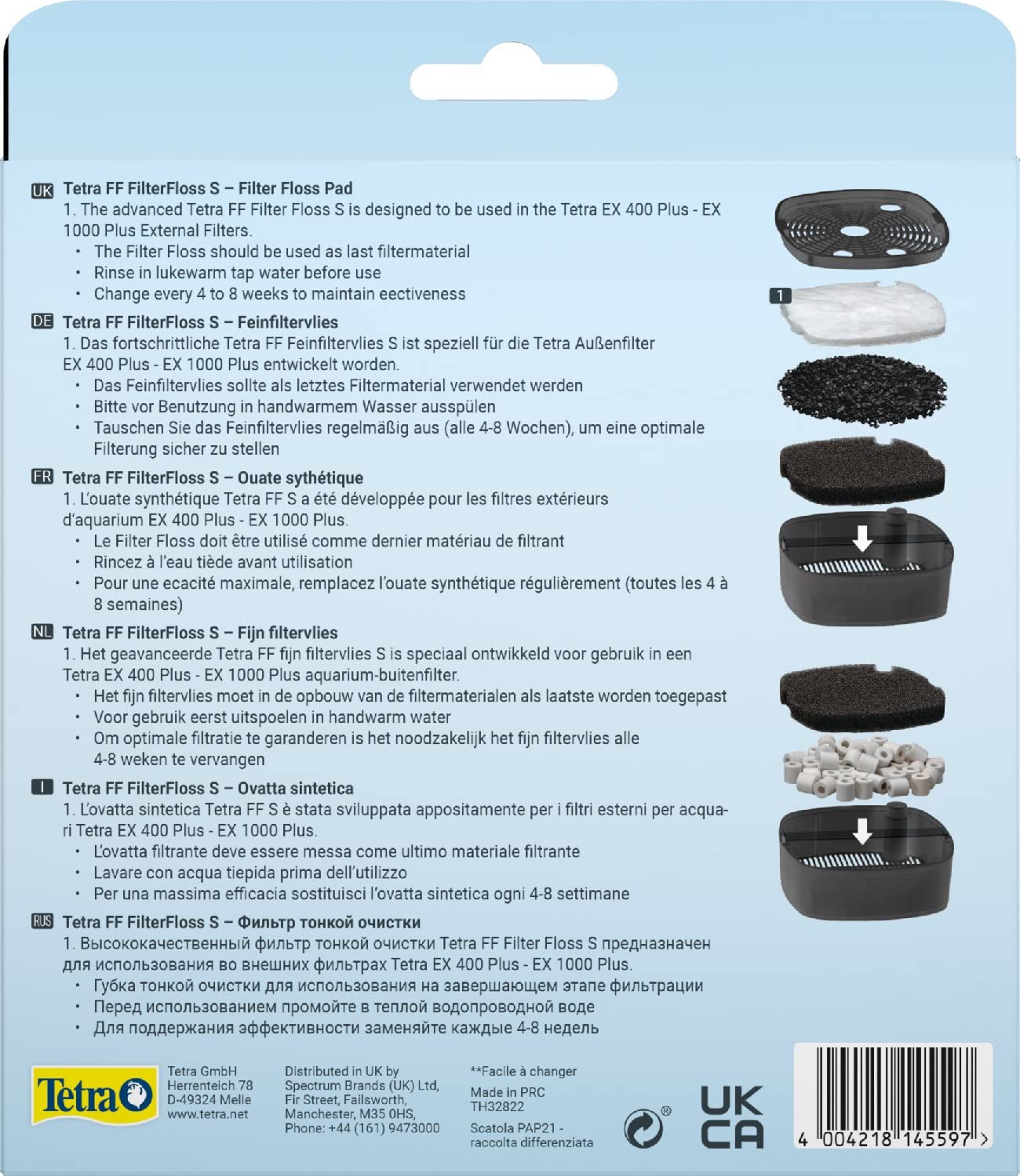 TetraTec Filter Floss FF600/FF700, Ricambio per Filtro