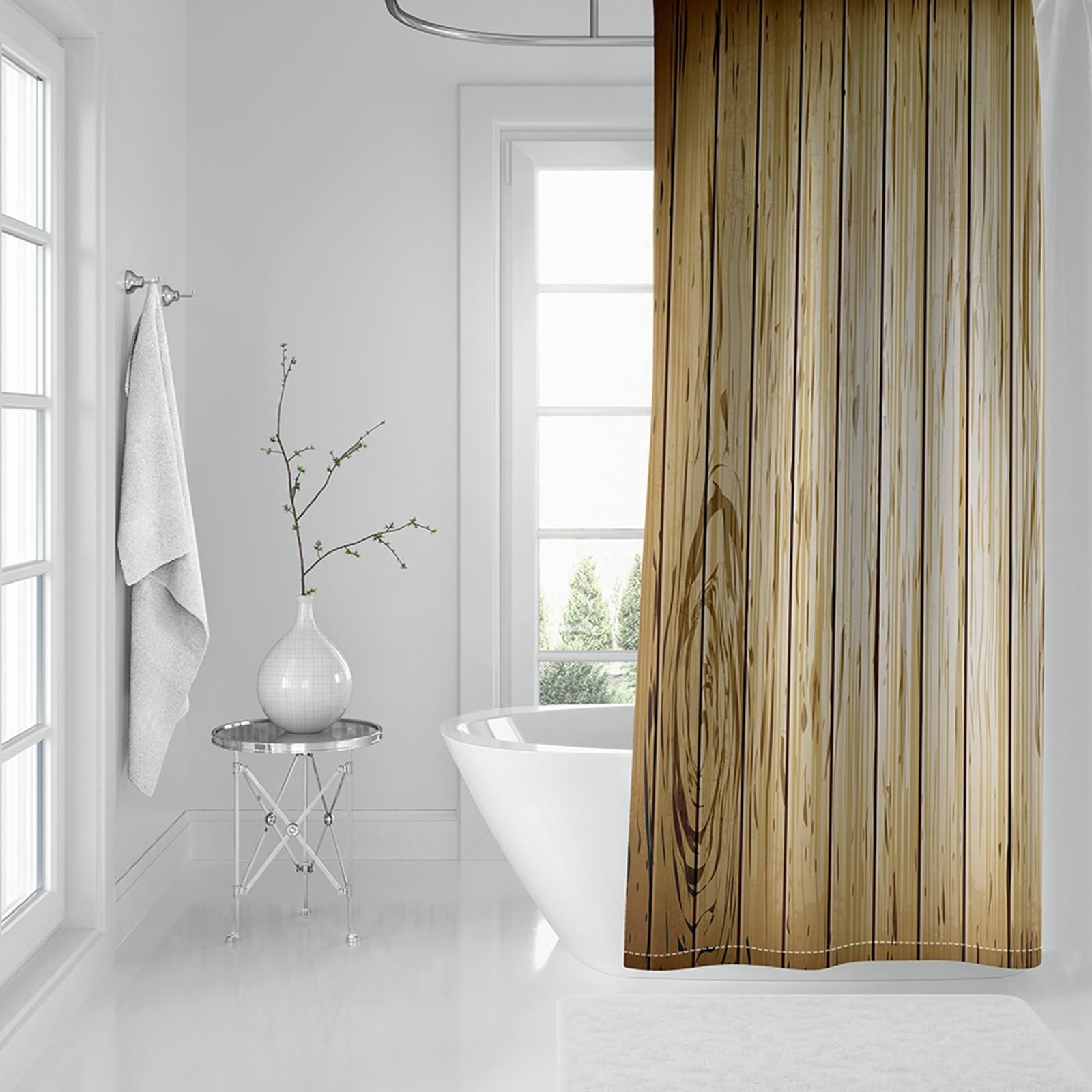 LIGHTINHOME Tenda Doccia Cielo Blu E Nuvole Bianche 182x182 Cm - Tessuto Poliestere Impermeabile - Set Con 12 Ganci In Plastica - 2