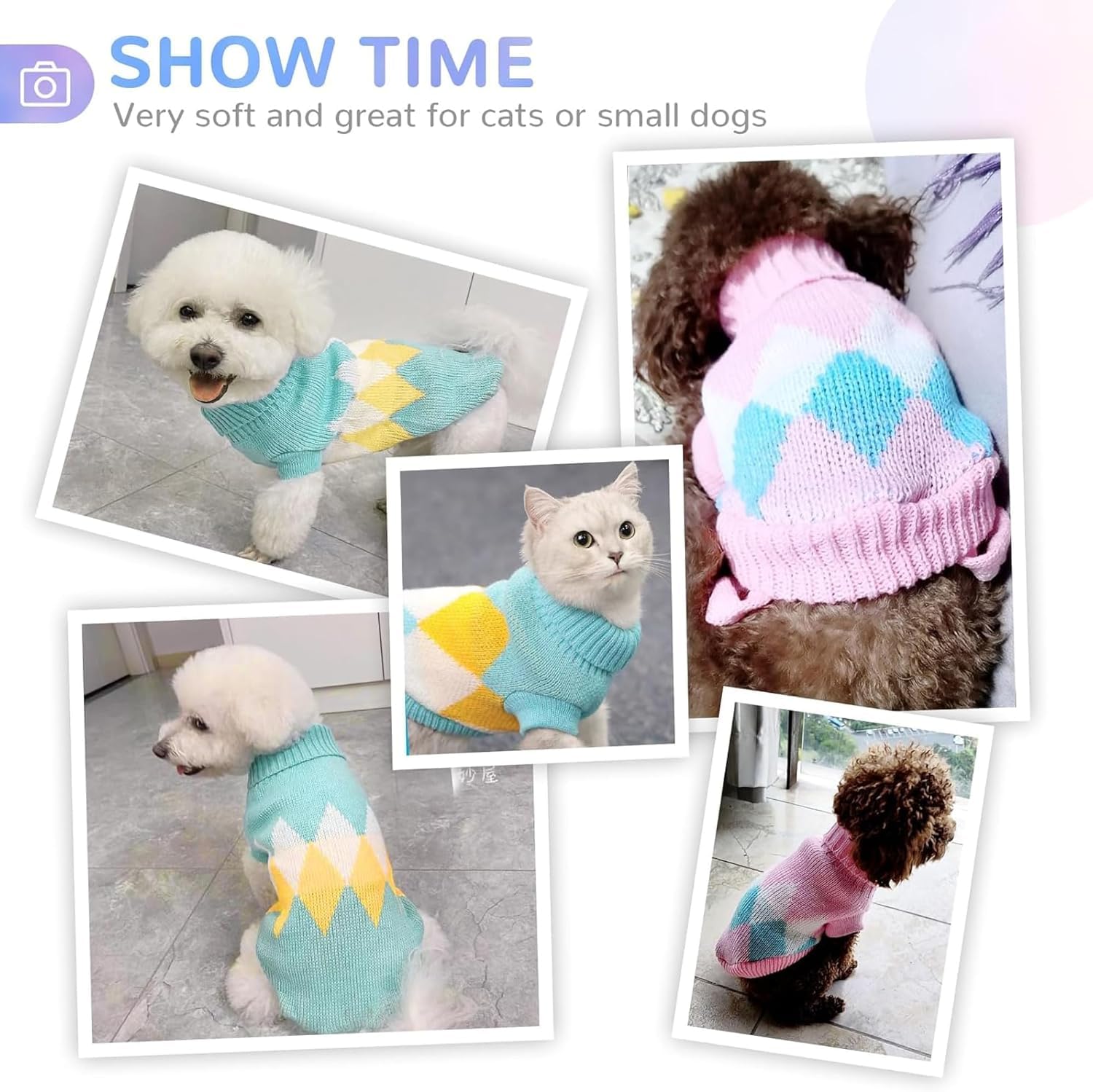 PUMYPOREITY XL Hundepullover Winter – Weicher Strick Mit Hohem Kragen | Dehnbar & Warm