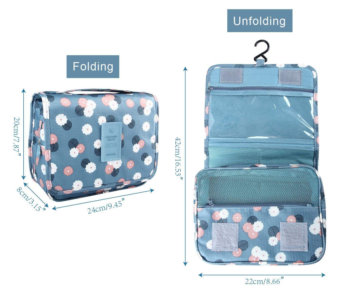 krupasadhya Hanging Travel Rolling Bag Cosmetic Make up Organizer Multifunction Portable Makeup Pouch for Women and Girls Waterproof Ladies Case Travelling Storage Bag(multidesign,Pack of 1) 2