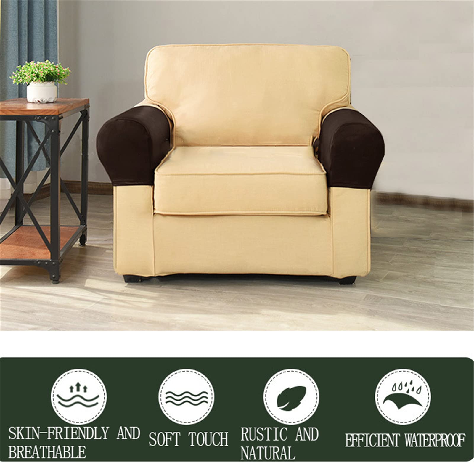 4 STK. Elastische Armlehnenbezüge, Armkappen, für Sessel, Sofa, Sessel