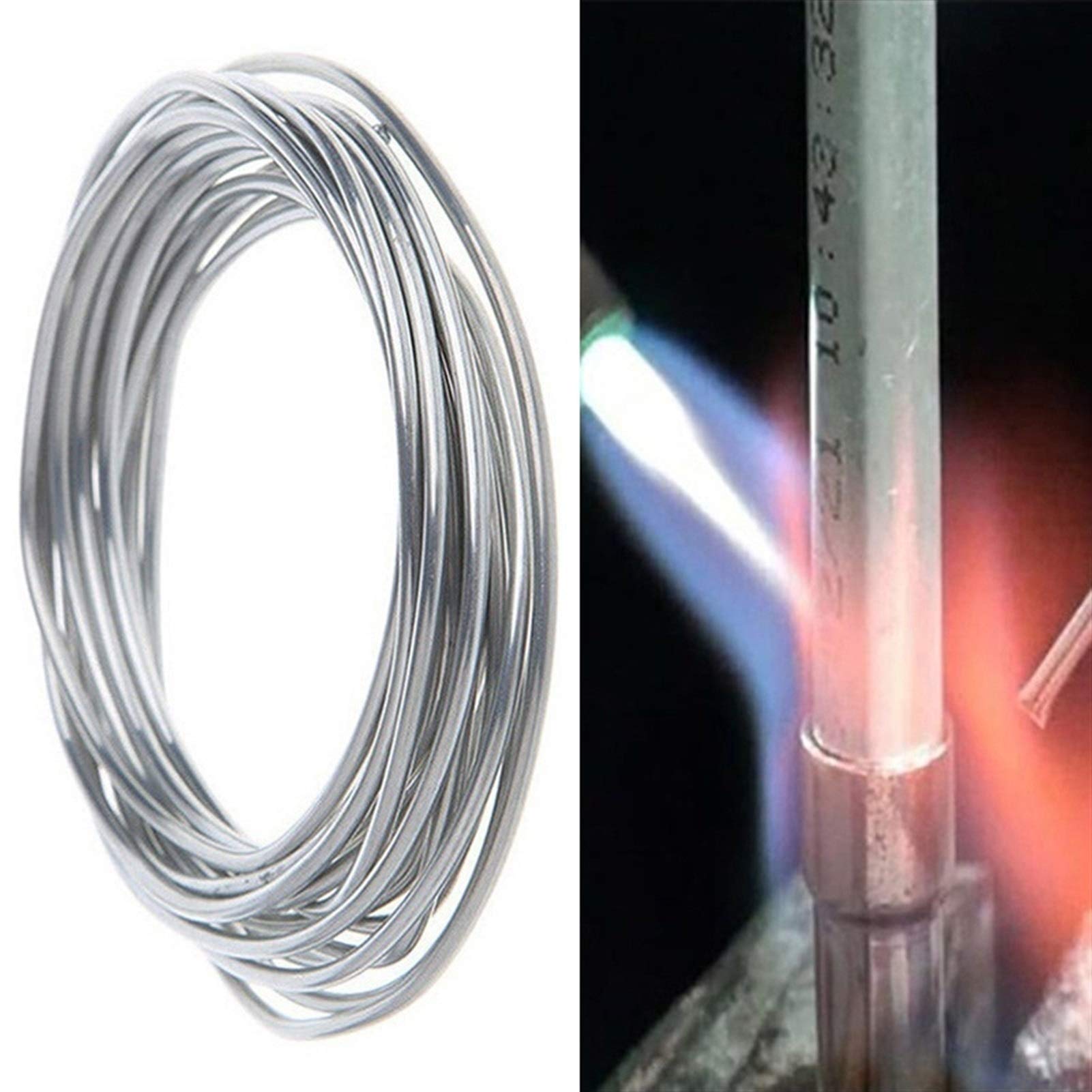 Varilla de soldadura Varillas de soldadura de electrodos con núcleo de fundente de aluminio, alambre de soldadura de fácil fusión, para soldadura de refrigerador de hierro de cobre de acero, soldado
