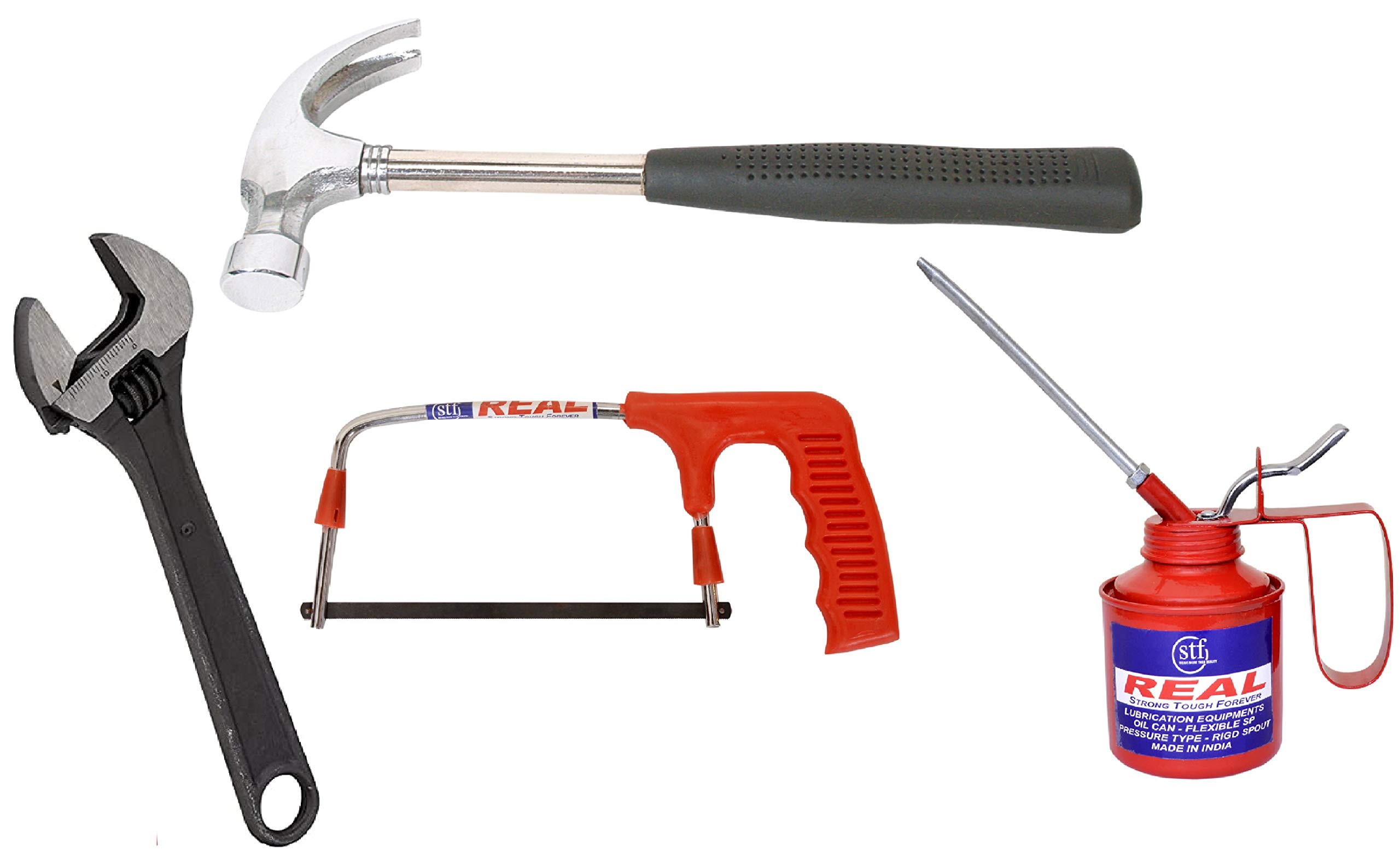 See full amazon price history chart for Real stf Multi Hand Tool it 4 Pc. - Claw Hammer 1/2 LB, Steel Baby Hacksaw with Plastic Handle, Adjustable Wrench Black Phosphate 8, Oil Can 1/2 Pint with Rigid Spout Real stf Multi Hand Tool it 4 Pc. - Claw Hammer 1/2 LB, Steel Baby Hacksaw with Plastic Handle, Adjustable Wrench Black Phosphate 8, Oil Can 1/2 Pint with Rigid Spout (B08CVG2CKS) Amazon Price History, Amazon Price Tracker